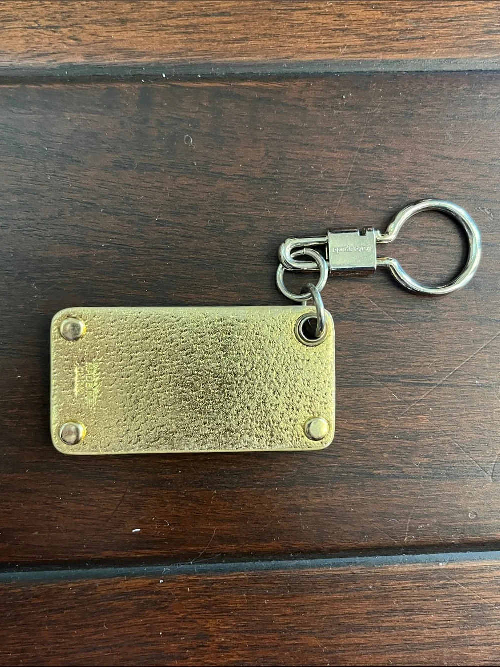 kate spade Gold Logo Leather Keychain